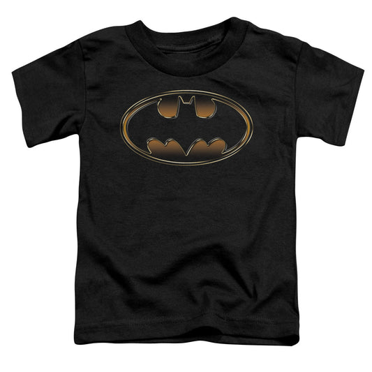 Batman Black & Gold Embossed Toddler Kids Youth T Shirt Black Officially Licensed