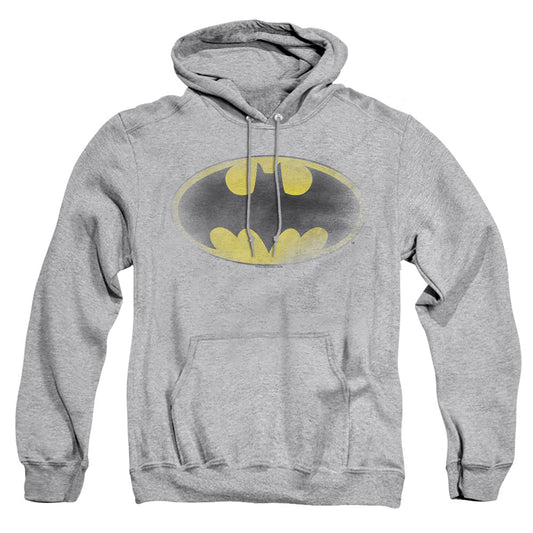 Batman Faded Logo Mens Hoodie Athletic Heather Officially Licensed