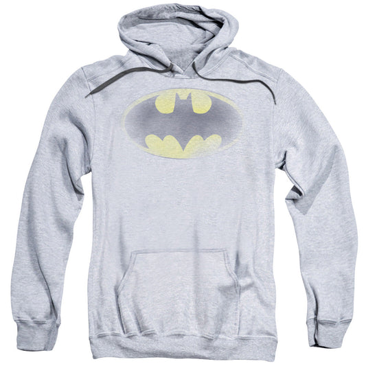 Batman Faded Logo Mens Hoodie Athletic Heather Officially Licensed