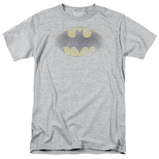 Batman Faded Logo Mens T Shirt Athletic Heather Officially Licensed