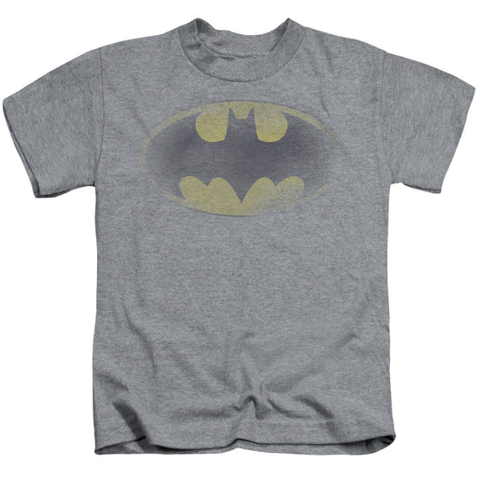 Batman Faded Logo Juvenile Kids Youth T Shirt Athletic Heather Officially Licensed