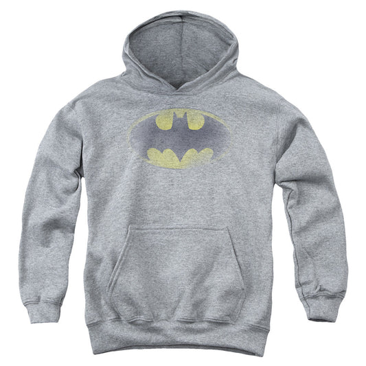 Batman Faded Logo Kids Youth Hoodie Heather Officially Licensed