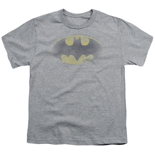 Batman Faded Logo Kids Youth T Shirt Athletic Heather Officially Licensed