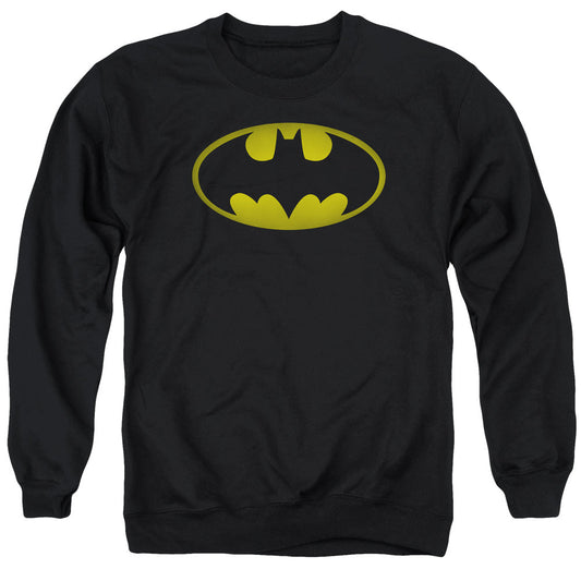 Batman Washed Bat Logo Mens Crewneck Sweatshirt Black