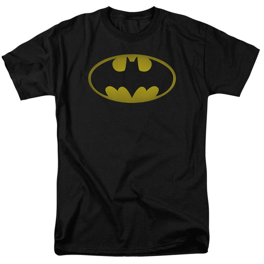 Batman Washed Bat Logo Mens T Shirt Black Officially Licensed