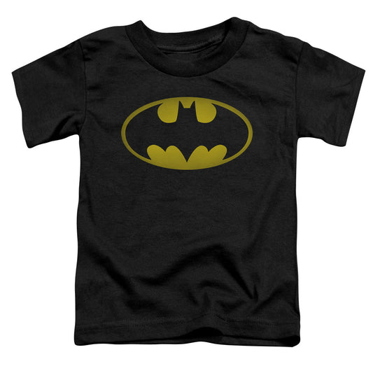 Batman Washed Bat Logo Toddler Kids Youth T Shirt Black Officially Licensed