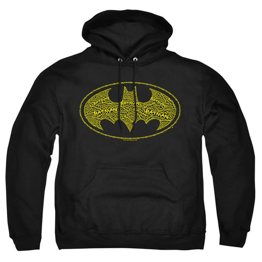 Batman Type Logo Mens Hoodie Black Officially Licensed