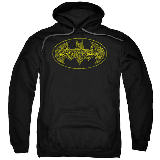 Batman Type Logo Mens Hoodie Black Officially Licensed
