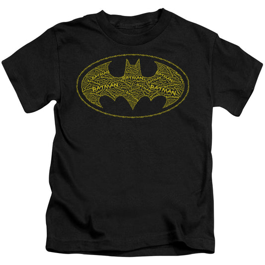 Batman Type Logo Juvenile Kids Youth T Shirt Black Officially Licensed