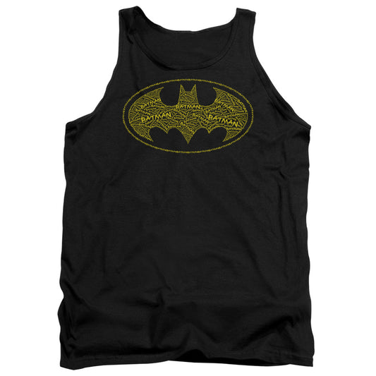 Batman Type Logo Mens Tank Top Shirt Black Officially Licensed