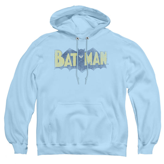 Batman Vintage Logo Mens Hoodie Light Blue Officially Licensed