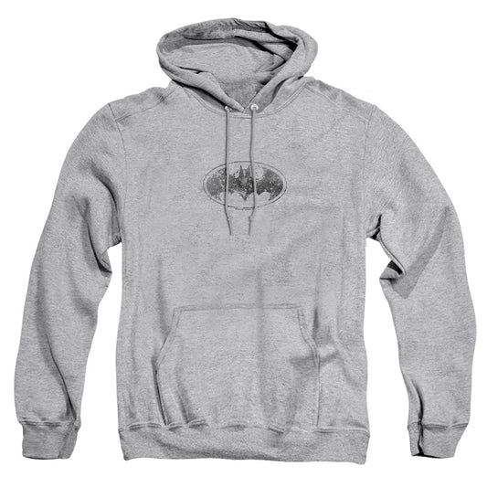 Batman Burned & Splattered Mens Hoodie Athletic Heather Officially Licensed
