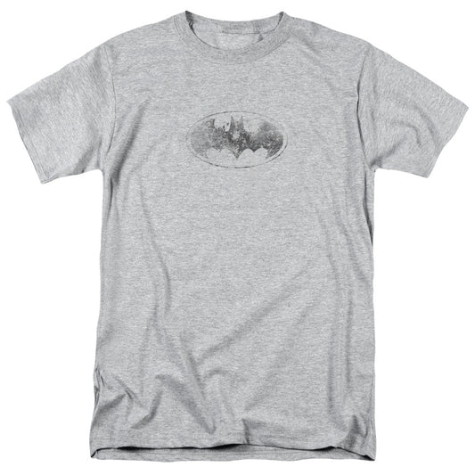 Batman Burned & Splattered Mens T Shirt Athletic Heather Officially Licensed