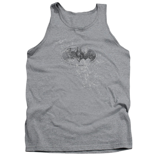 Batman Burned & Splatered Mens Tank Top Shirt Athletic Heather Officially Licensed