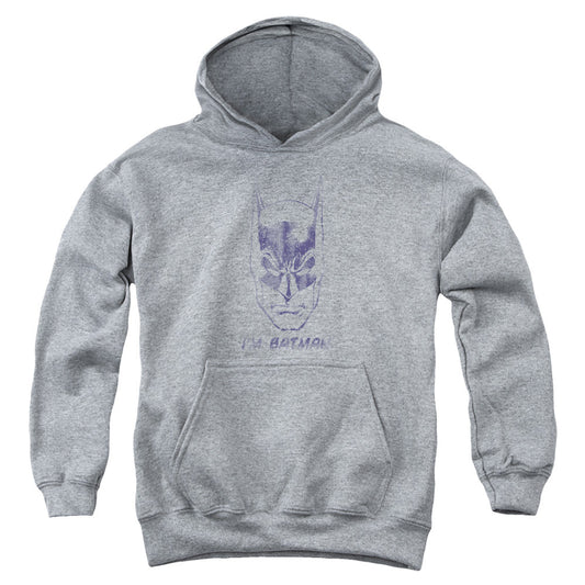 Batman Im Batman Kids Youth Hoodie Athletic Heather Officially Licensed