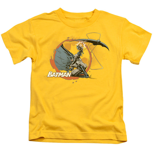 Batman Batarang Shot Juvenile Kids Youth T Shirt Yellow Officially Licensed