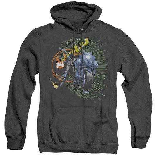 Batman Batcycle Heather Mens Hoodie Black Officially Licensed