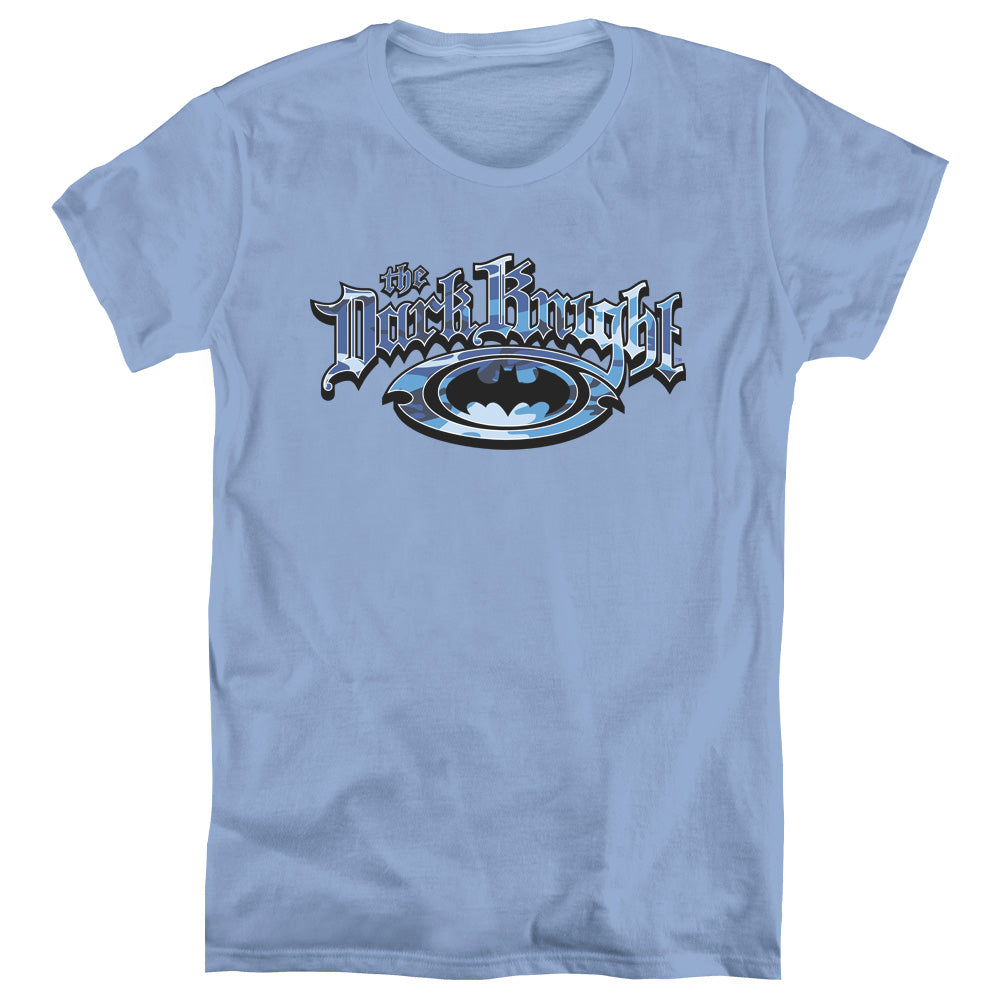 Batman Dark Knight Blue Camo Womens T Shirt Carolina Blue Officially Licensed