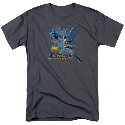 Batman Cape Outstretched Mens T Shirt Charcoal Officially Licensed
