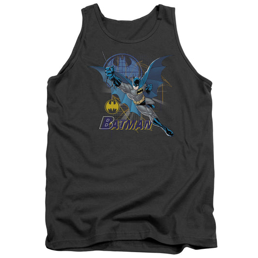 Batman Cape Outstretched Mens Tank Top Shirt Charcoal Officially Licensed