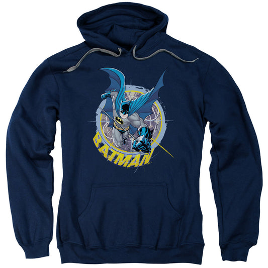 Batman In The Crosshairs Mens Hoodie Navy Blue Officially Licensed