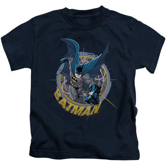 Batman In The Crosshairs Juvenile Kids Youth T Shirt Navy Blue Officially Licensed