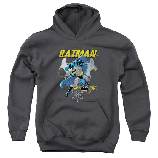 Batman Urban Gothic Kids Youth Hoodie Charcoal Officially Licensed