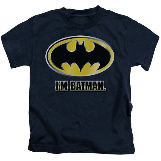 Batman Im Batman Juvenile Kids Youth T Shirt Navy Blue Officially Licensed