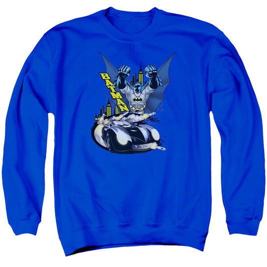 Batman By Air & By Land Mens Crewneck Sweatshirt Royal