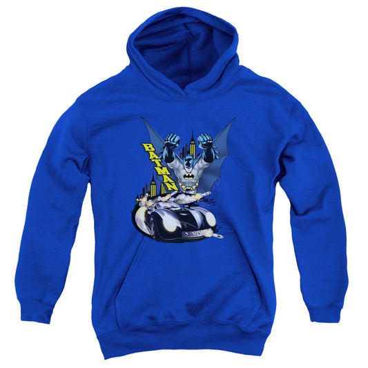 Batman By Air & By Land Kids Youth Hoodie Royal Officially Licensed