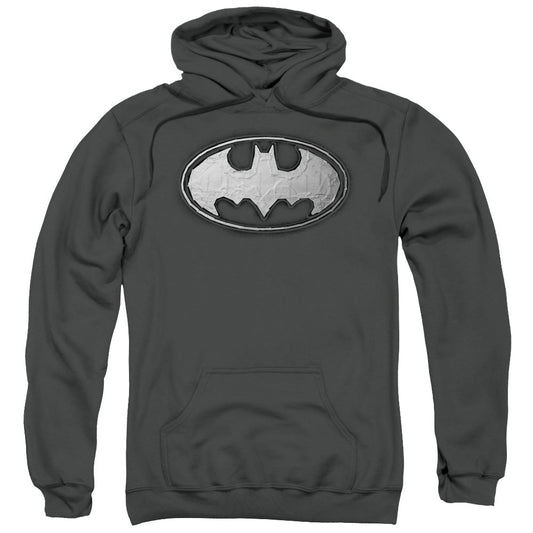 Batman Duct Tape Logo Mens Hoodie Charcoal Officially Licensed