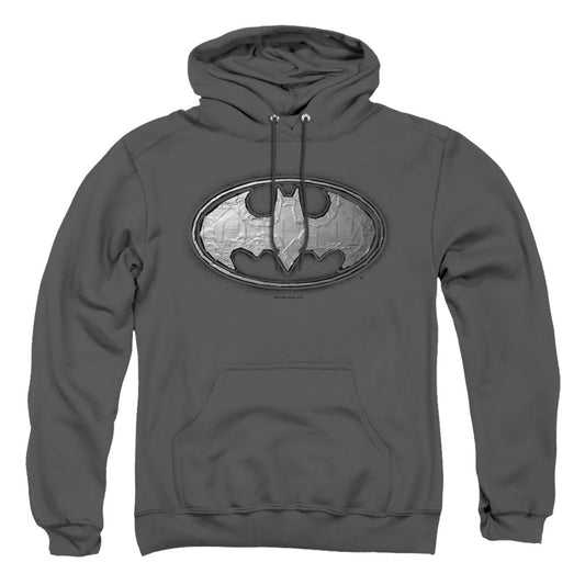 Batman Duct Tape Logo Mens Hoodie Charcoal Officially Licensed