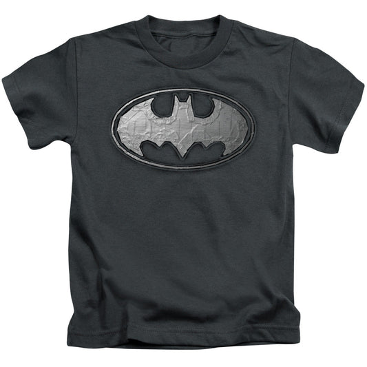 Batman Duct Tape Logo Juvenile Kids Youth T Shirt Charcoal Officially Licensed