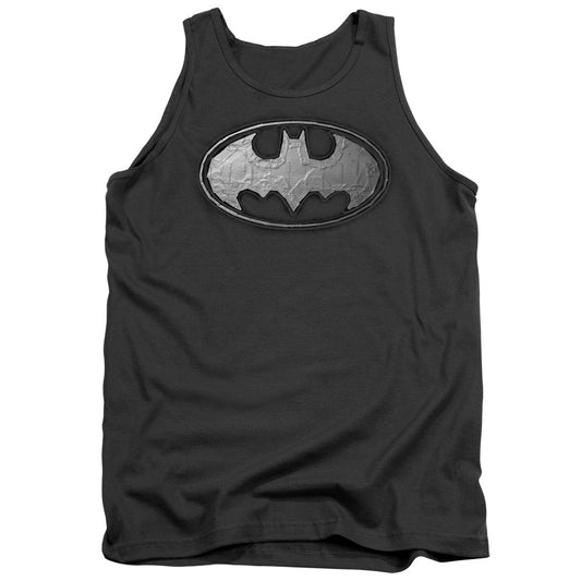 Batman Duct Tape Logo Mens Tank Top Shirt Charcoal Officially Licensed