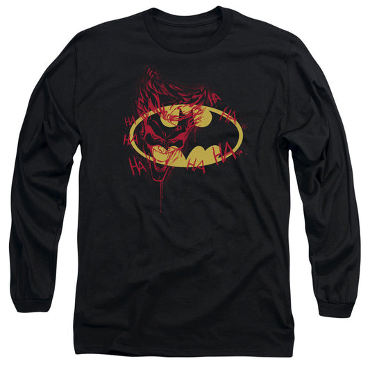 Batman Joker Graffiti Mens Long Sleeve Shirt Black Officially Licensed
