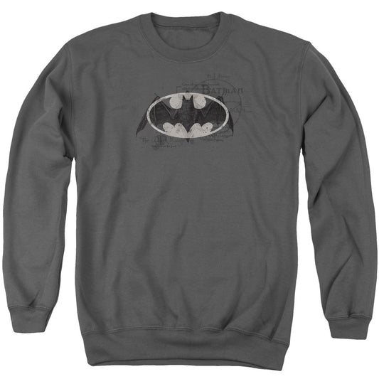Batman Arcane Bat Logo Mens Crewneck Sweatshirt Charcoal
