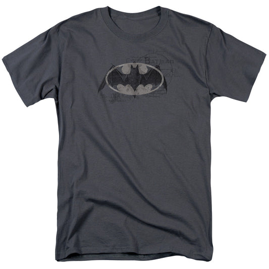 Batman Arcane Bat Logo Mens T Shirt Charcoal Officially Licensed