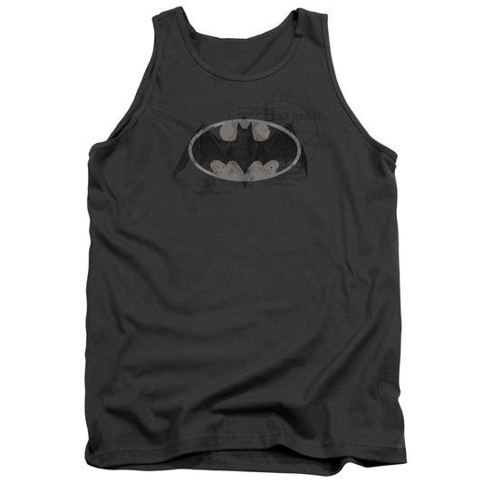 Batman Arcane Bat Logo Mens Tank Top Shirt Charcoal Officially Licensed