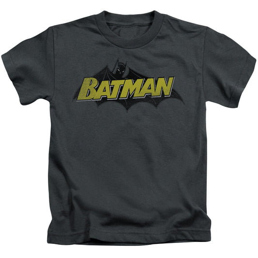 Batman Classic Comic Logo Juvenile Kids Youth T Shirt Charcoal Officially Licensed