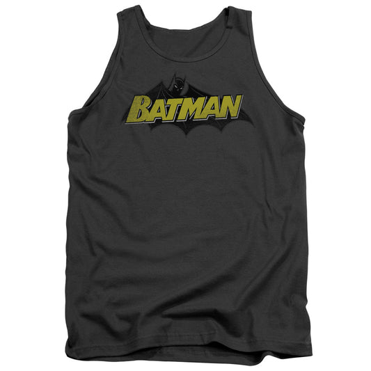 Batman Classic Comic Logo Mens Tank Top Shirt Charcoal Officially Licensed