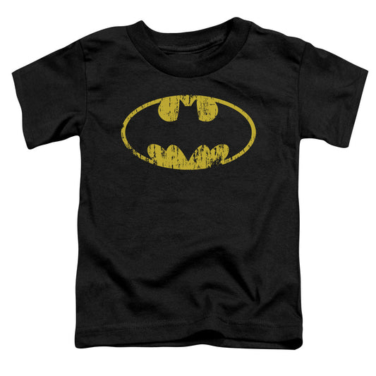 Batman Classic Logo Distressed Toddler Kids Youth T Shirt Black Officially Licensed