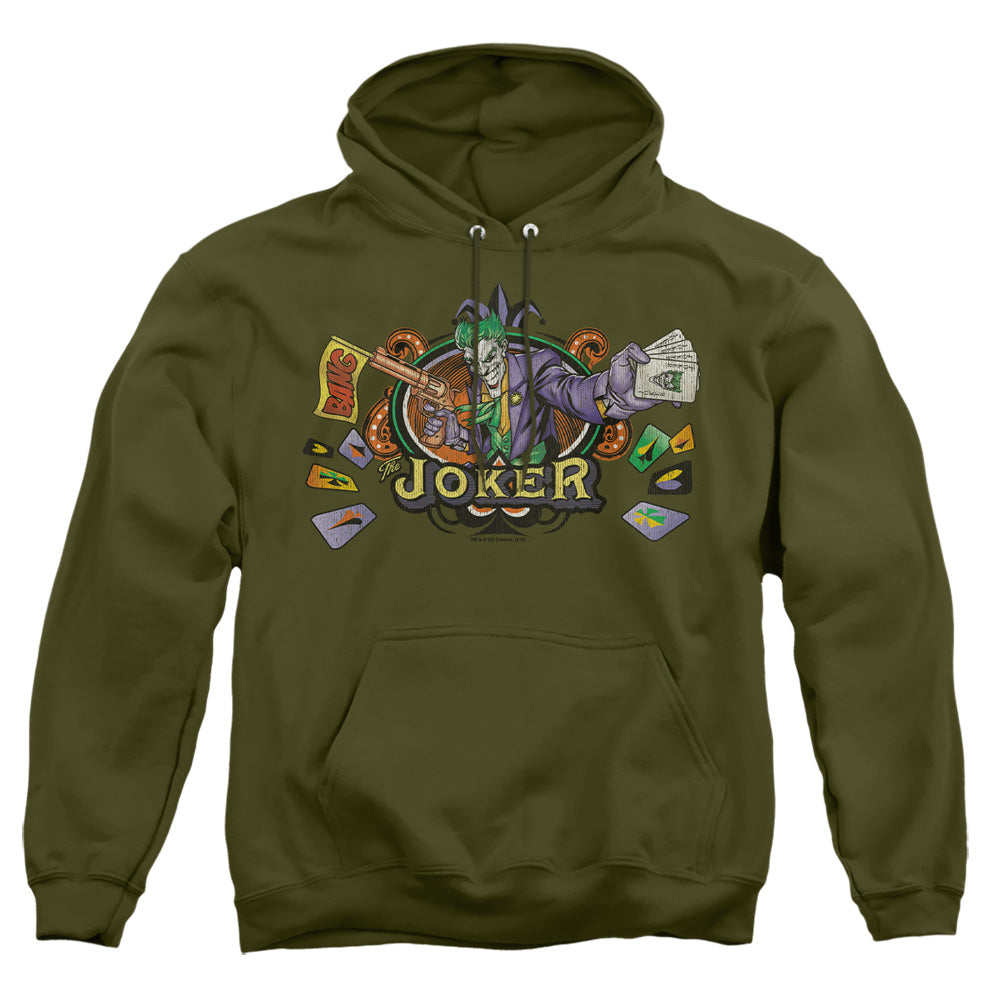 Batman King Of Crazy Mens Hoodie Military Green Officially Licensed