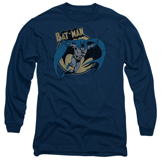 Batman Through The Night Mens Long Sleeve Shirt Navy Blue Officially Licensed