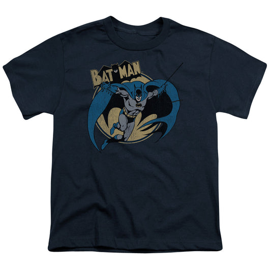 Batman Through The Night Kids Youth T Shirt Navy Blue Officially Licensed
