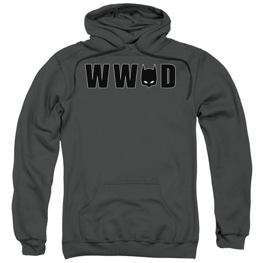 Batman Wwbd Mask Mens Hoodie Charcoal Officially Licensed