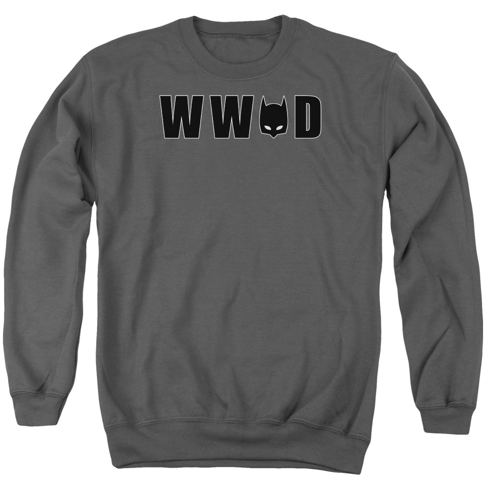 Batman Wwbd Mask Mens Crewneck Sweatshirt Charcoal