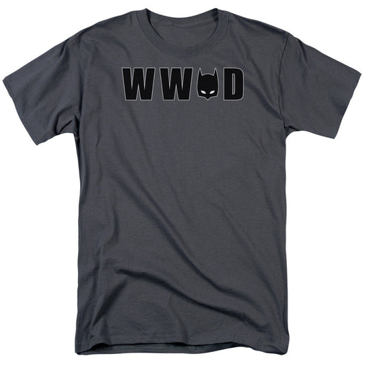 Batman Wwbd Mask Mens T Shirt Charcoal Officially Licensed
