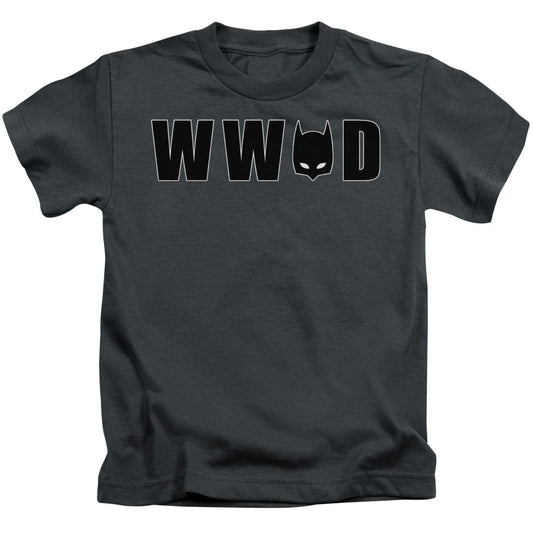 Batman Wwbd Mask Juvenile Kids Youth T Shirt Charcoal Officially Licensed