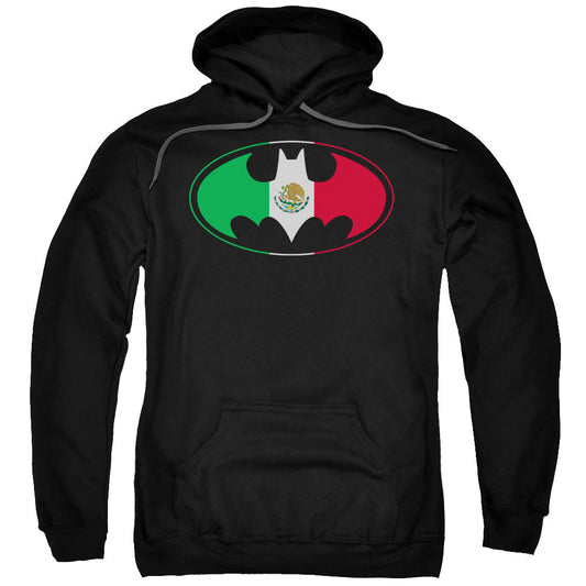 Batman Mexican Flag Shield Mens Hoodie Black Officially Licensed