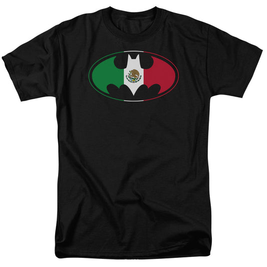 Batman Mexican Flag Shield Mens T Shirt Black Officially Licensed
